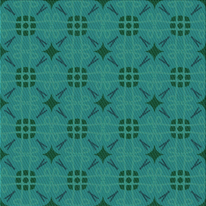 Round Machine Washable Transitional Dark Turquoise Green Rug, wshpat2984lblu