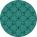 Square Machine Washable Transitional Dark Turquoise Green Rug in a Living Room, wshpat2984lblu