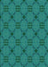 Patterned Dark Turquoise Green Rug, pat2984lblu