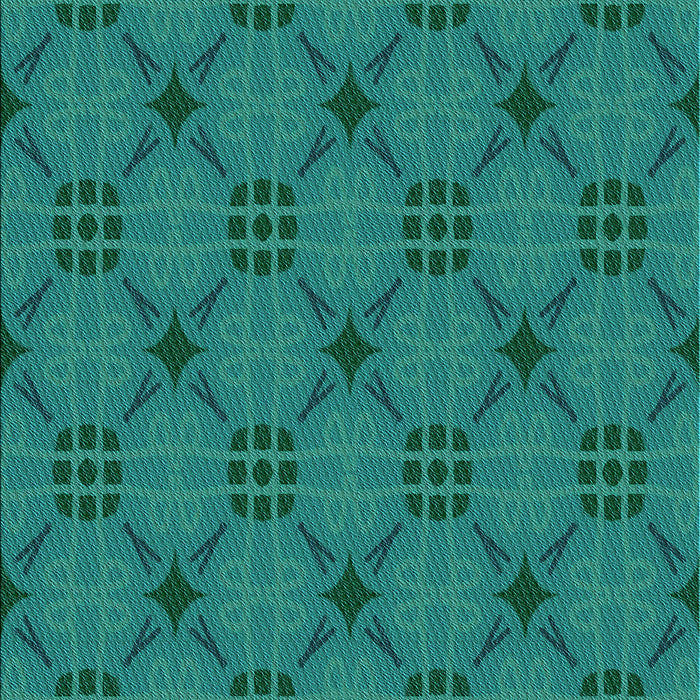 Patterned Dark Turquoise Green Rug, pat2984lblu