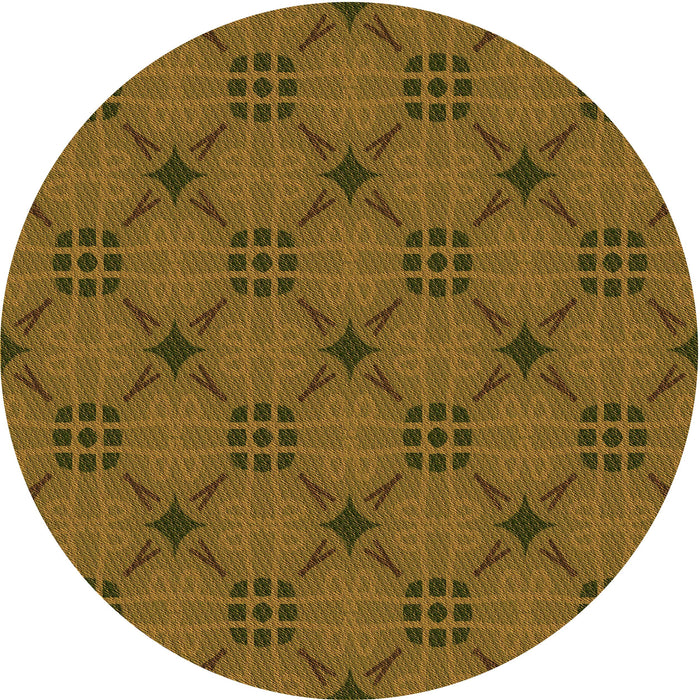 Square Patterned Dark Bronze Brown Rug, pat2984org