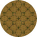 Square Patterned Dark Bronze Brown Rug, pat2984org