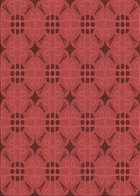 Machine Washable Transitional Red Rug, wshpat2984rd