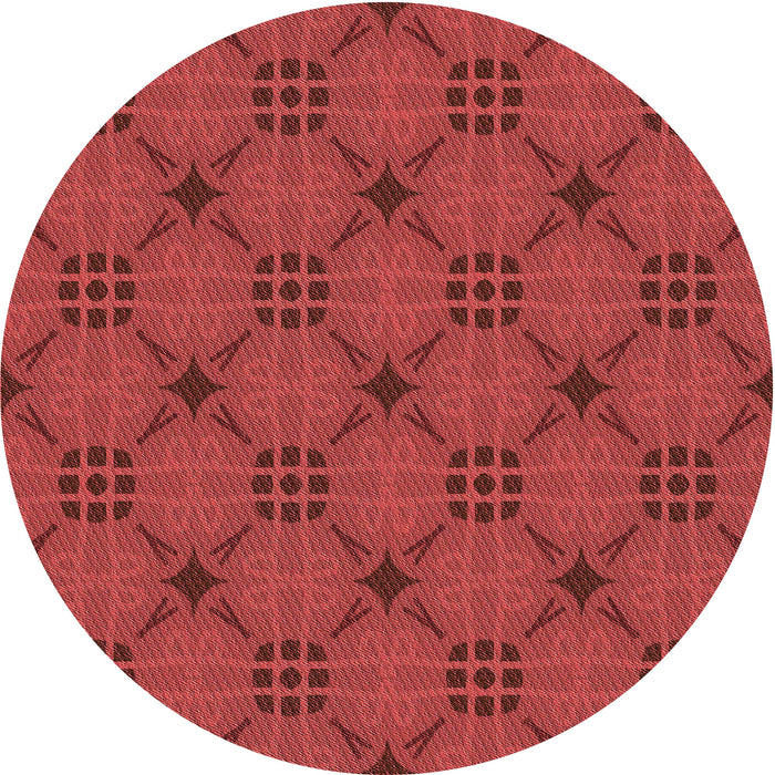 Square Patterned Red Rug, pat2984rd