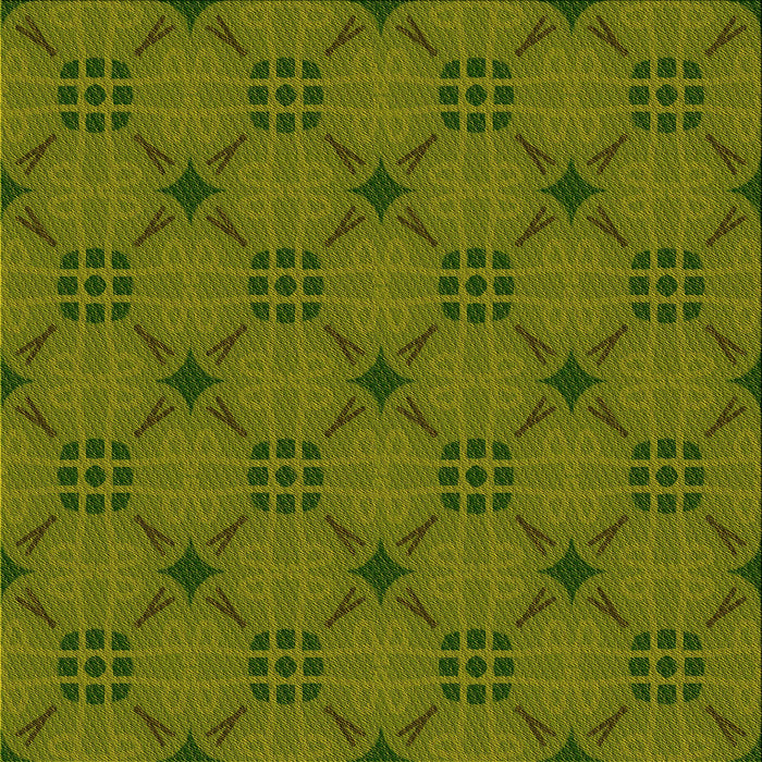 Round Machine Washable Transitional Dark Yellow Green Rug, wshpat2984yw