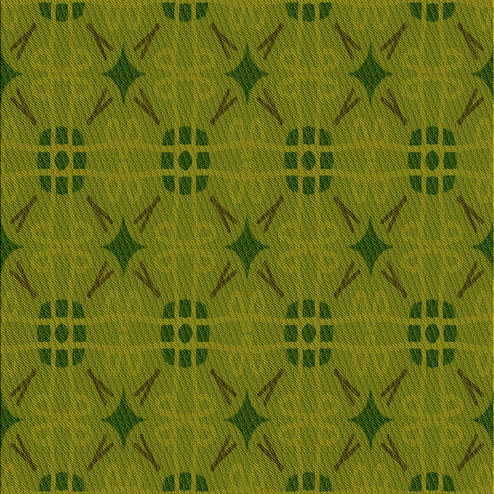 Patterned Dark Yellow Green Rug, pat2984yw
