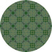 Sideview of Patterned Green Novelty Rug, pat2984