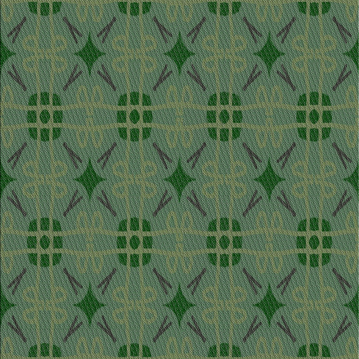 Patterned Green Novelty Rug, pat2984