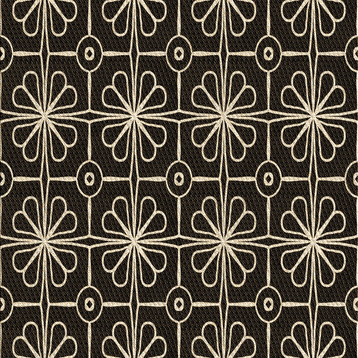 Patterned Black Rug, pat2985brn