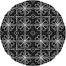 Square Patterned Black Rug, pat2985gry