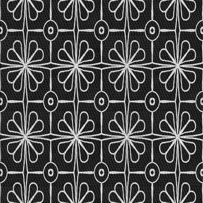 Patterned Black Rug, pat2985gry
