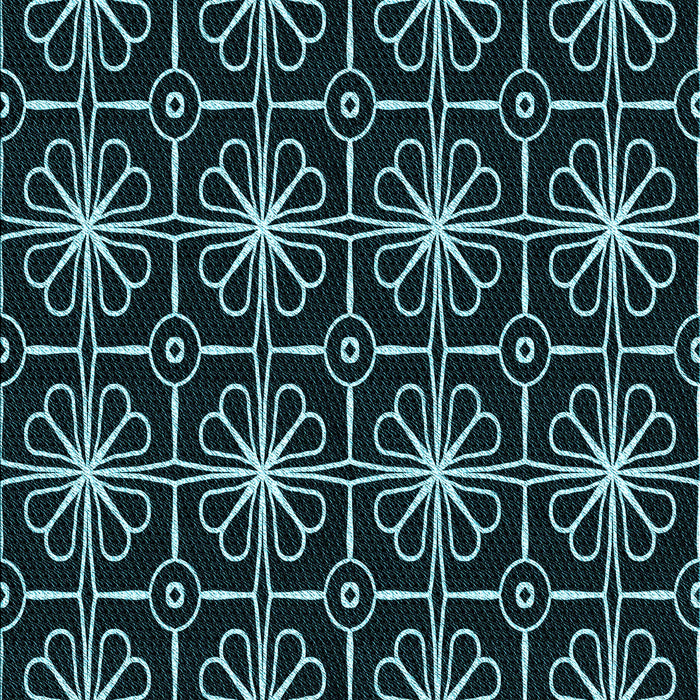 Patterned Black Rug, pat2985lblu