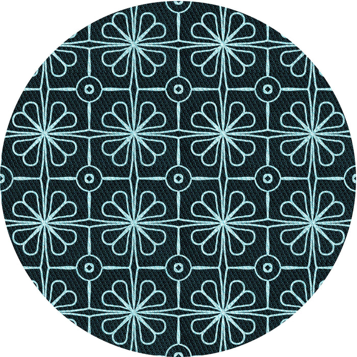 Square Patterned Black Rug, pat2985lblu