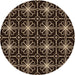 Square Patterned Black Brown Rug, pat2985org