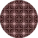 Square Patterned Chocolate Brown Rug, pat2985rd