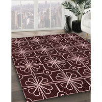 Patterned Chocolate Brown Rug, pat2985rd