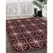 Patterned Chocolate Brown Rug in Family Room, pat2985rd