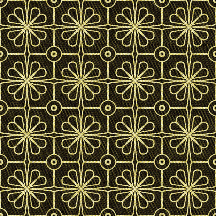 Round Machine Washable Transitional Black Rug, wshpat2985yw