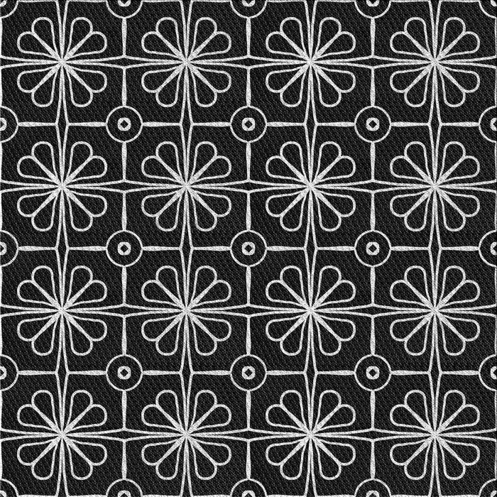 Sideview of Machine Washable Transitional Black Rug, wshpat2985