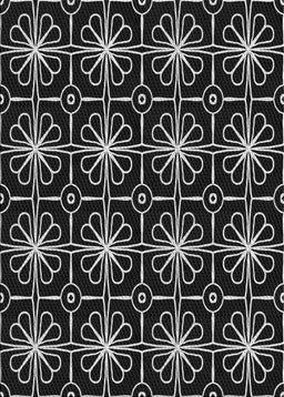 Patterned Black Novelty Rug, pat2985