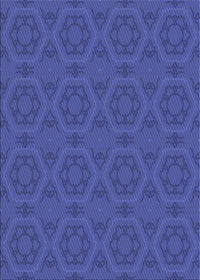 Machine Washable Transitional Sapphire Blue Rug, wshpat2986blu