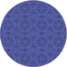 Square Machine Washable Transitional Sapphire Blue Rug in a Living Room, wshpat2986blu