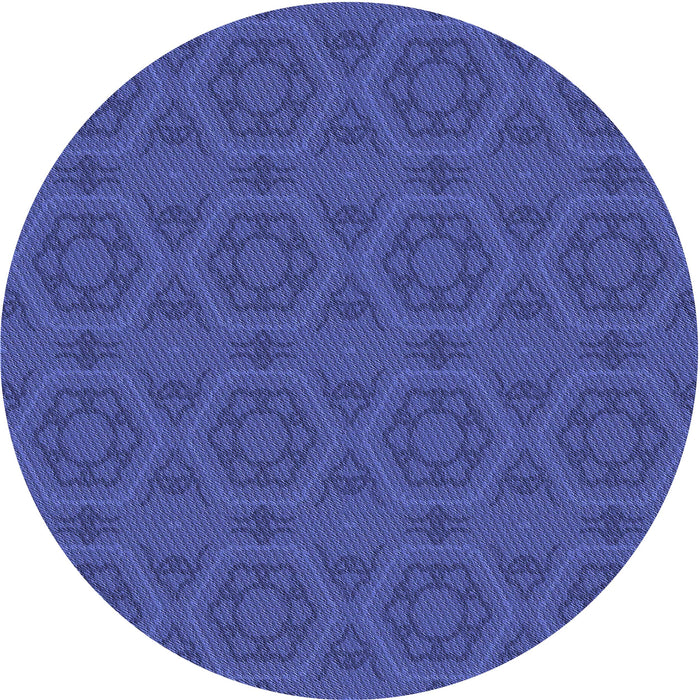 Square Patterned Sapphire Blue Rug, pat2986blu