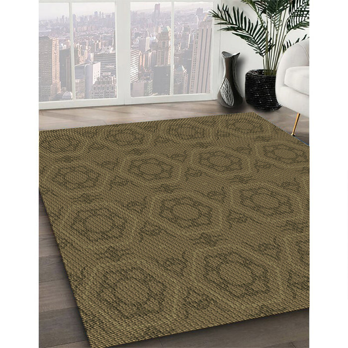 Patterned Sepia Brown Rug in Family Room, pat2986brn