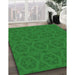 Machine Washable Transitional Green Rug in a Family Room, wshpat2986grn