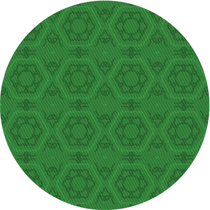 Square Patterned Green Rug, pat2986grn
