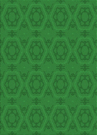 Machine Washable Transitional Green Rug, wshpat2986grn