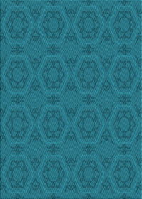 Machine Washable Transitional Dark Turquoise Green Rug, wshpat2986lblu