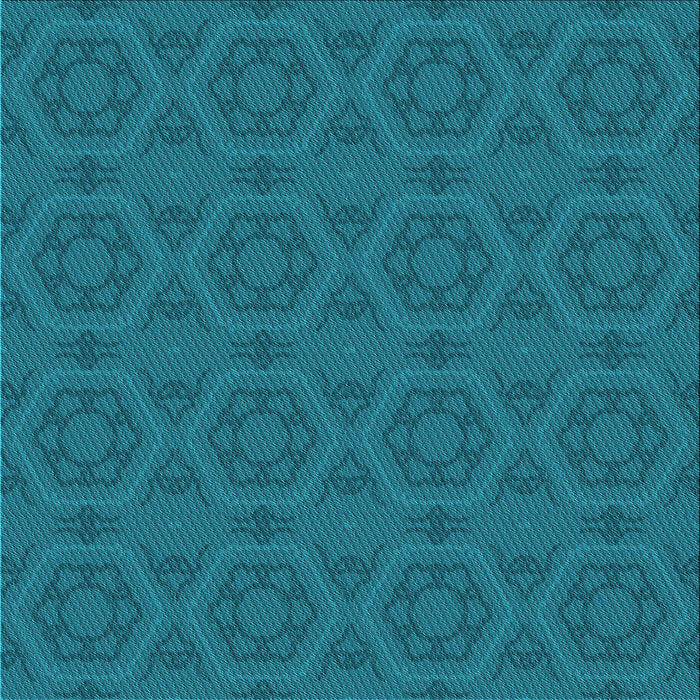 Round Patterned Dark Turquoise Green Rug, pat2986lblu
