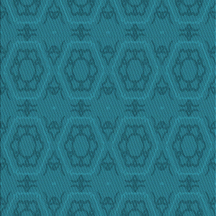 Patterned Dark Turquoise Green Rug, pat2986lblu