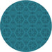 Square Machine Washable Transitional Dark Turquoise Green Rug in a Living Room, wshpat2986lblu