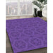 Machine Washable Transitional Amethyst Purple Rug in a Family Room, wshpat2986pur