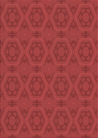 Machine Washable Transitional Red Rug, wshpat2986rd