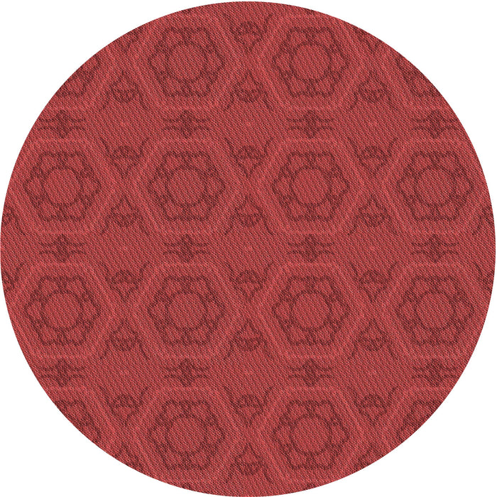 Square Patterned Red Rug, pat2986rd
