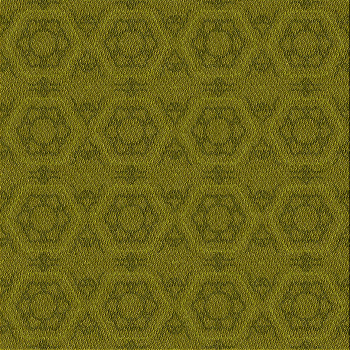 Round Patterned Dark Yellow Green Rug, pat2986yw