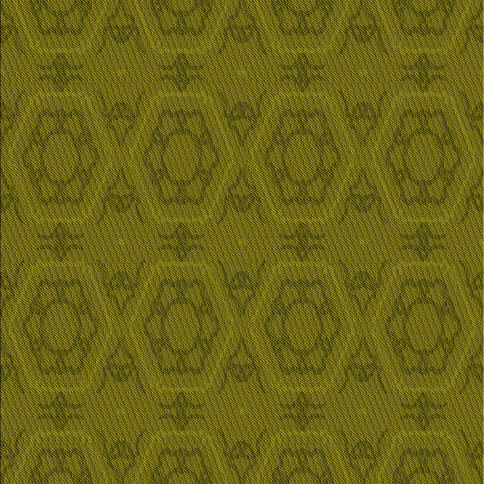 Patterned Dark Yellow Green Rug, pat2986yw