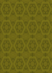 Machine Washable Transitional Dark Yellow Green Rug, wshpat2986yw