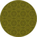 Square Machine Washable Transitional Dark Yellow Green Rug in a Living Room, wshpat2986yw