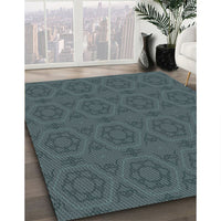 Patterned Slate Gray Novelty Rug, pat2986