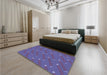 Patterned Light Slate Blue Rug in a Bedroom, pat2987blu