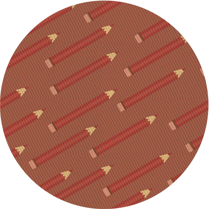 Square Patterned Orange Rug, pat2987brn