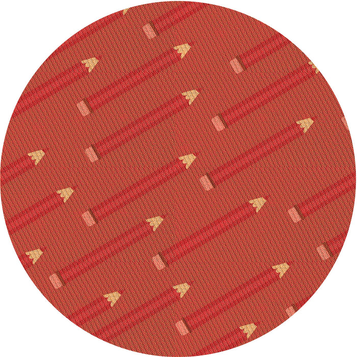 Square Patterned Orange Red Orange Rug, pat2987org