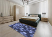 Patterned Blue Rug in a Bedroom, pat2988blu