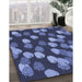 Machine Washable Transitional Blue Rug in a Family Room, wshpat2988blu