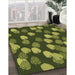 Patterned Pistachio Green Rug in Family Room, pat2988brn