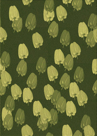 Machine Washable Transitional Pistachio Green Rug, wshpat2988brn